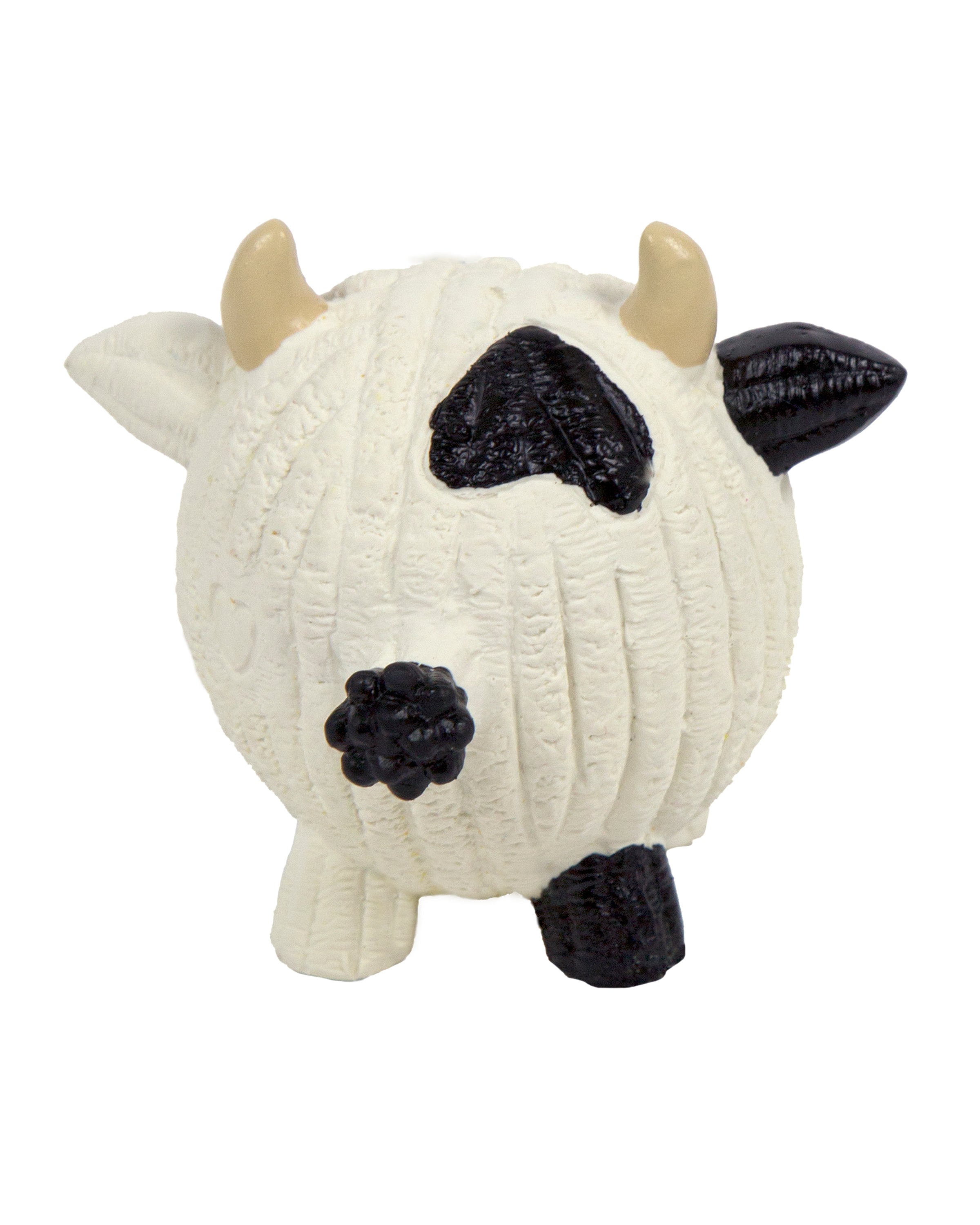 Dottie the Cow Ruff-Tex Ball Dog Toy, 3" Latex, Squeaks & Floats