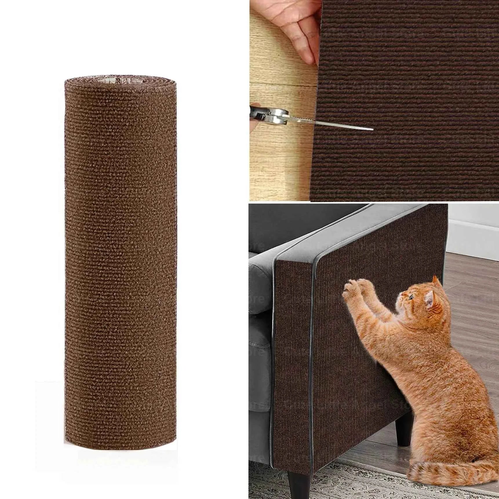Self-Adhesive Cat Scratch Mat for Furniture Protection