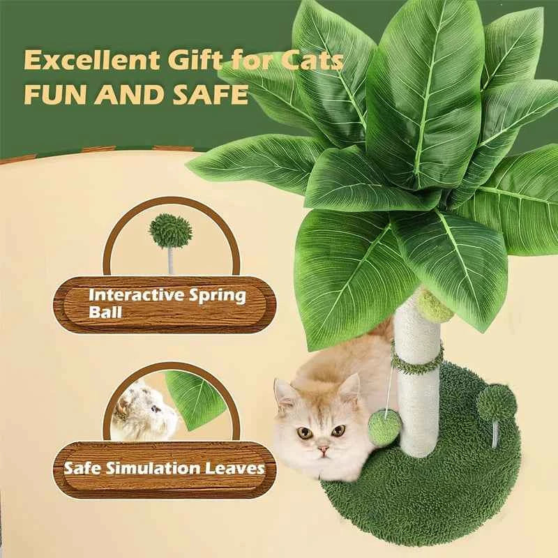 Cat Scratching Post Tree with Toys, 65cm