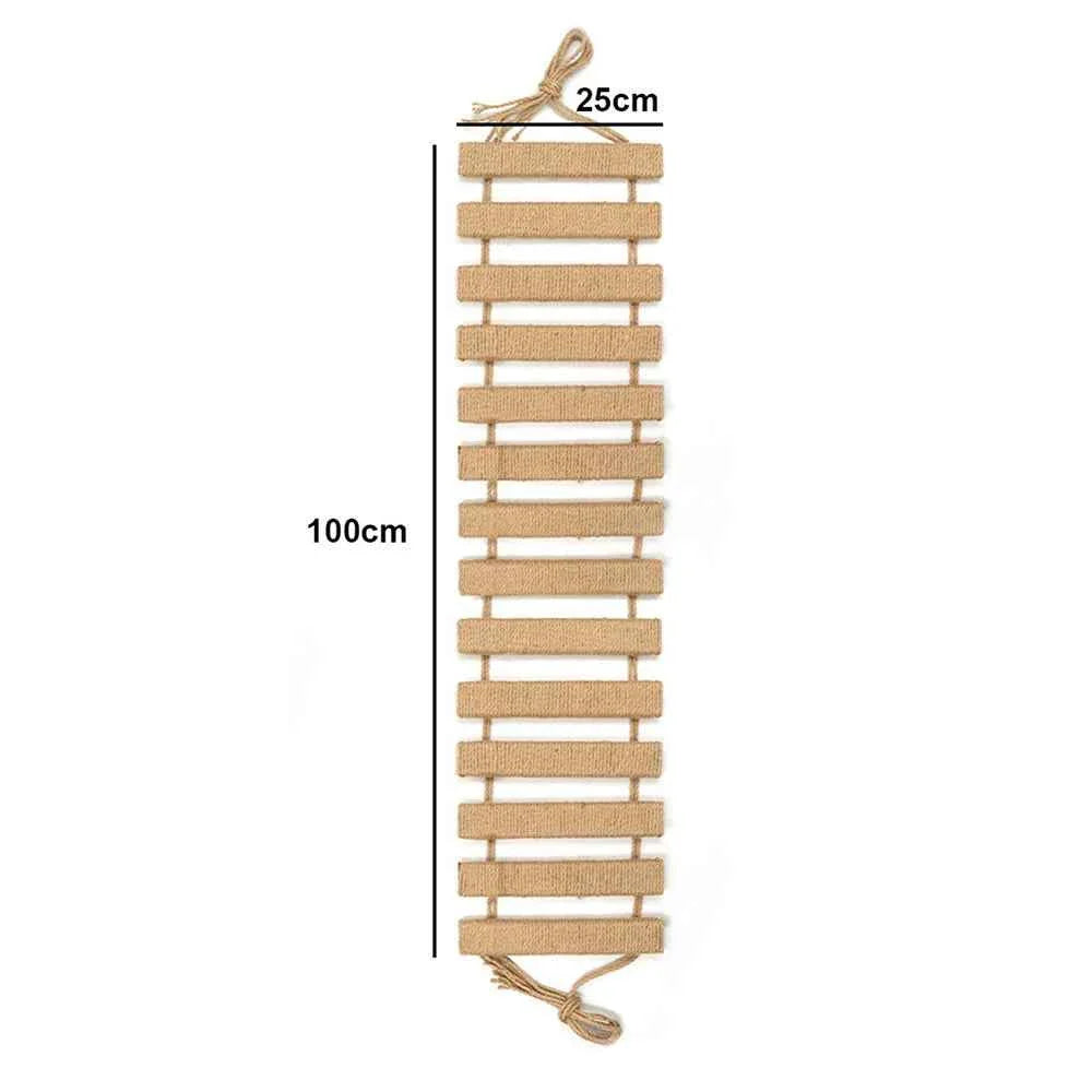 Wooden Cat Climbing Bridge & Ladder with Sisal Scratching Post