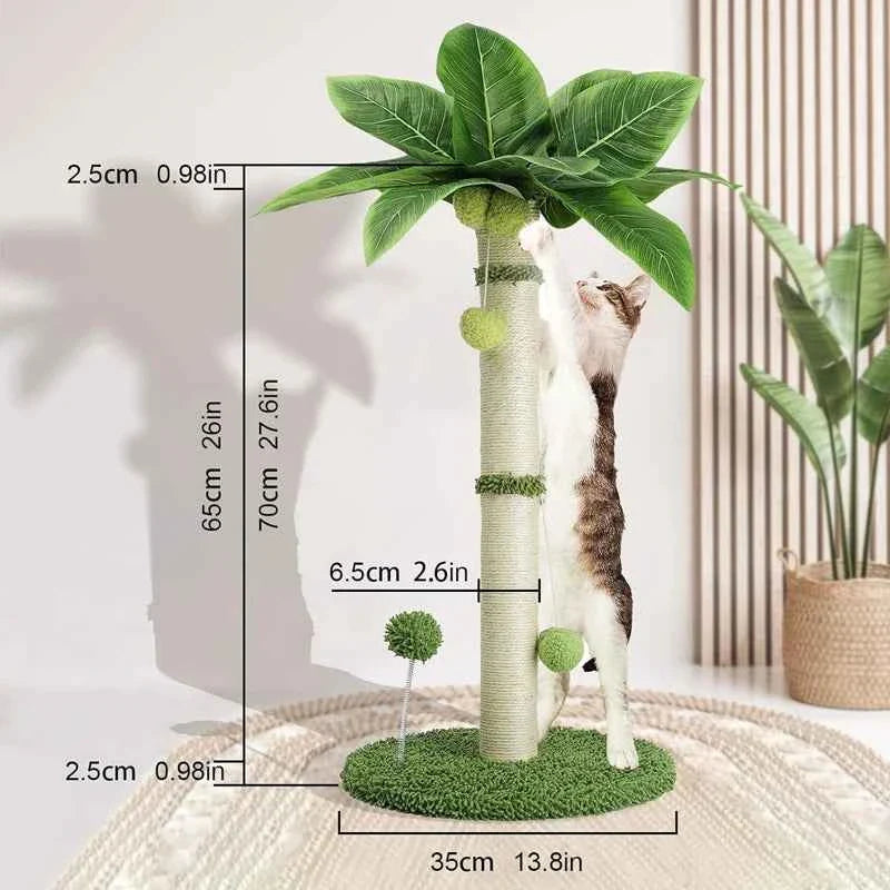 Cat Scratching Post Tree with Toys, 65cm