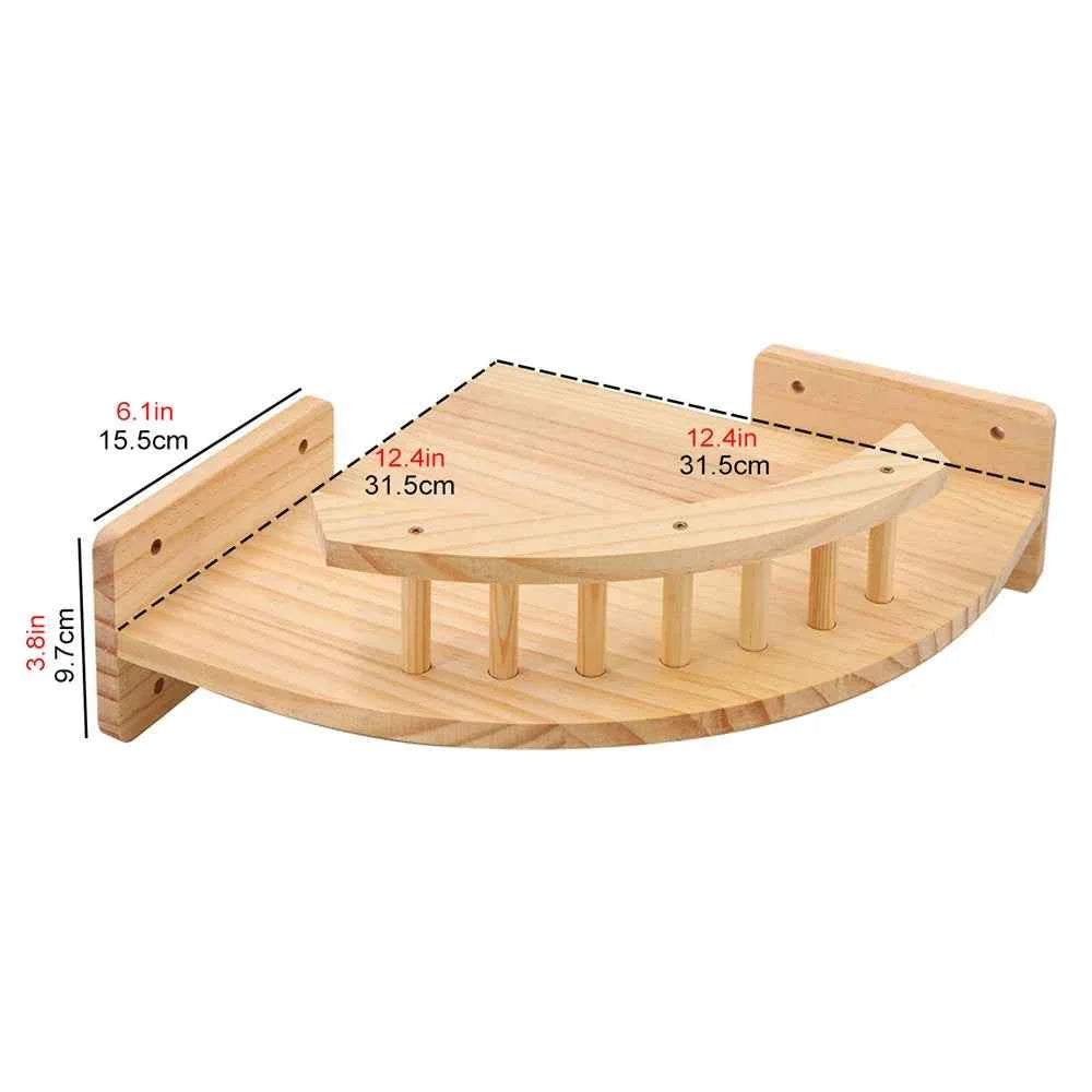Wall-Mounted Cat Climbing Rope with Solid Wood and Sisal