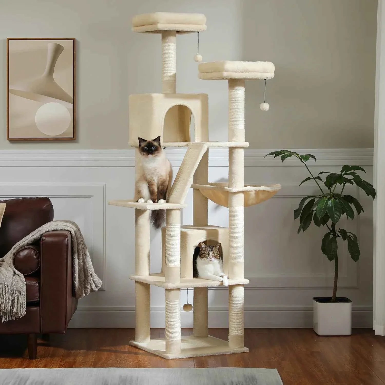 Extra Tall Multi-Level Cat Tree for Multiple Cats, 5+ Tiers