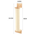 Wall-Mounted Cat Climbing Rope with Solid Wood and Sisal