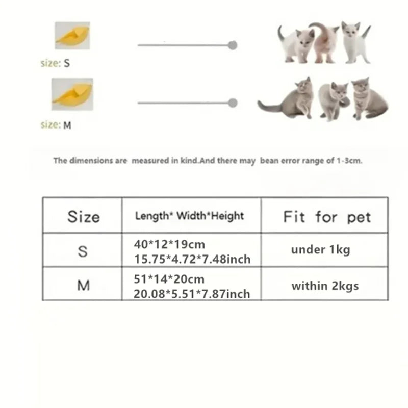 Banana-Shaped Plush Pet Bed for Cats and Small Dogs