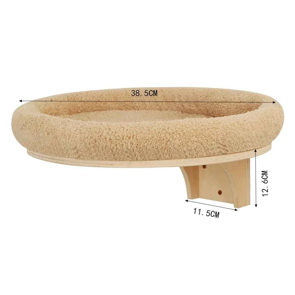 Wall-Mounted Cat Climbing Rope with Solid Wood and Sisal