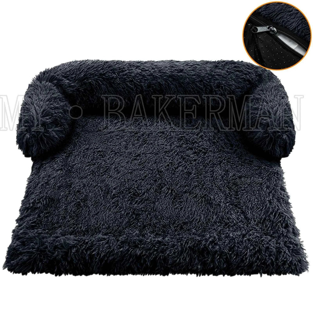 Plush Suede & Faux Fur Pet Mat with Waterproof Lining