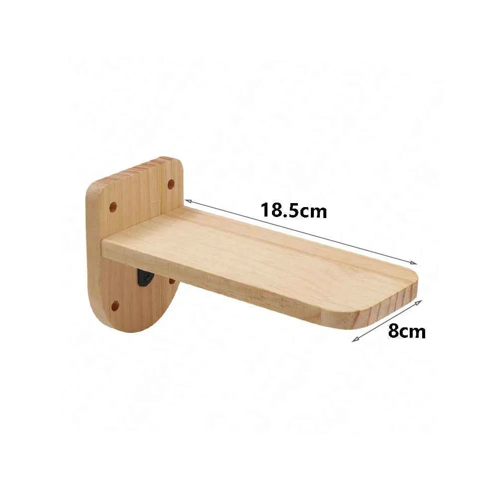 Wall-Mounted Cat Climbing Rope with Solid Wood and Sisal
