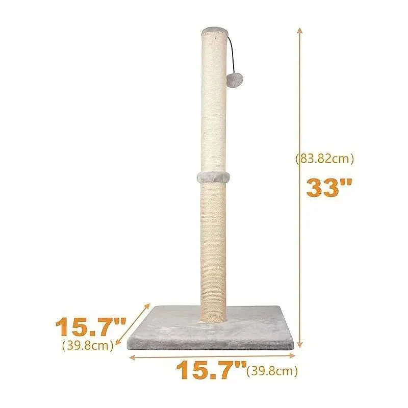 2-Tier Vertical Cat Scratching Post with Durable Sisal