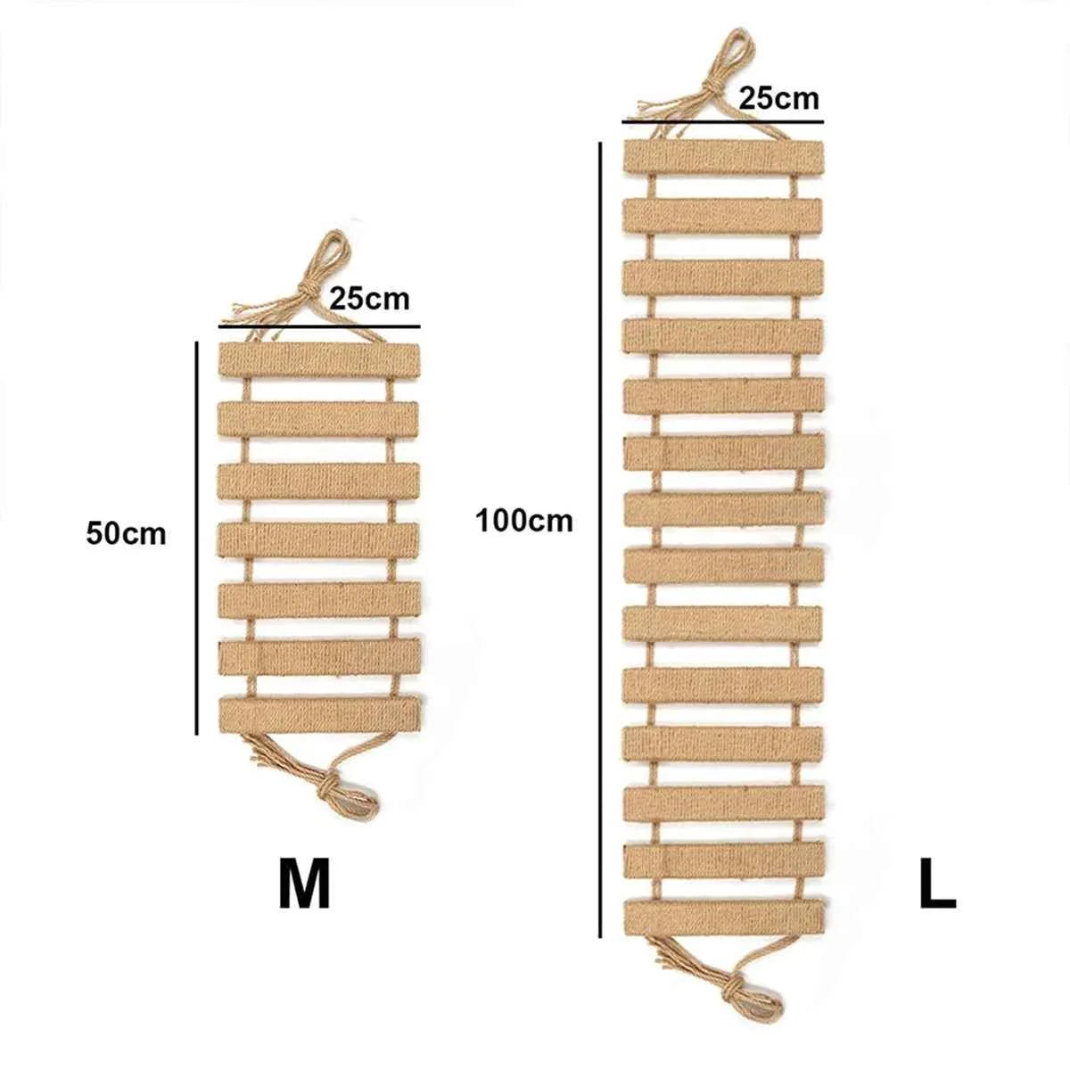 Wooden Cat Climbing Bridge & Ladder with Sisal Scratching Post