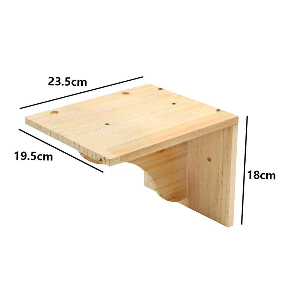 Wall-Mounted Cat Climbing Rope with Solid Wood and Sisal