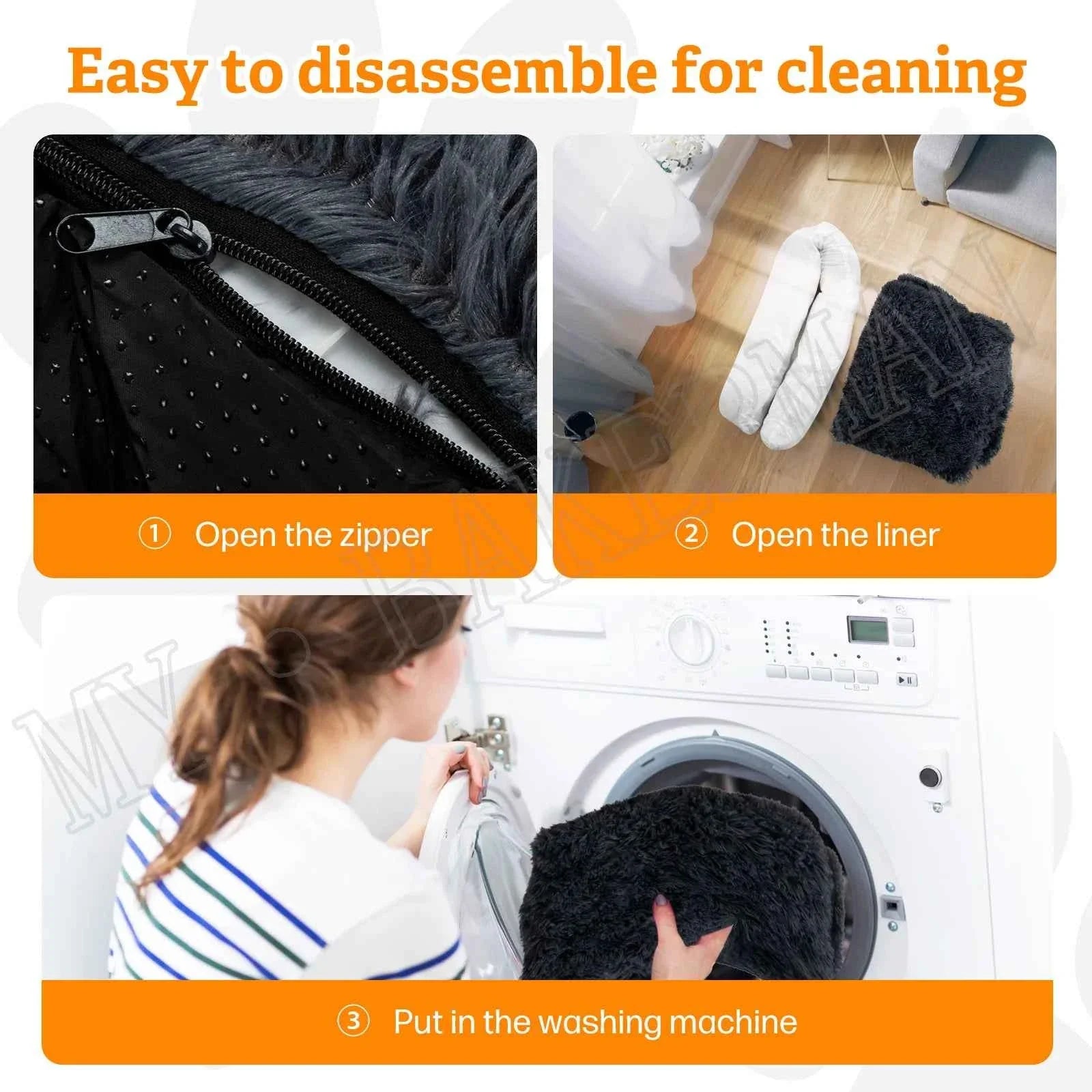 Plush Suede & Faux Fur Pet Mat with Waterproof Lining