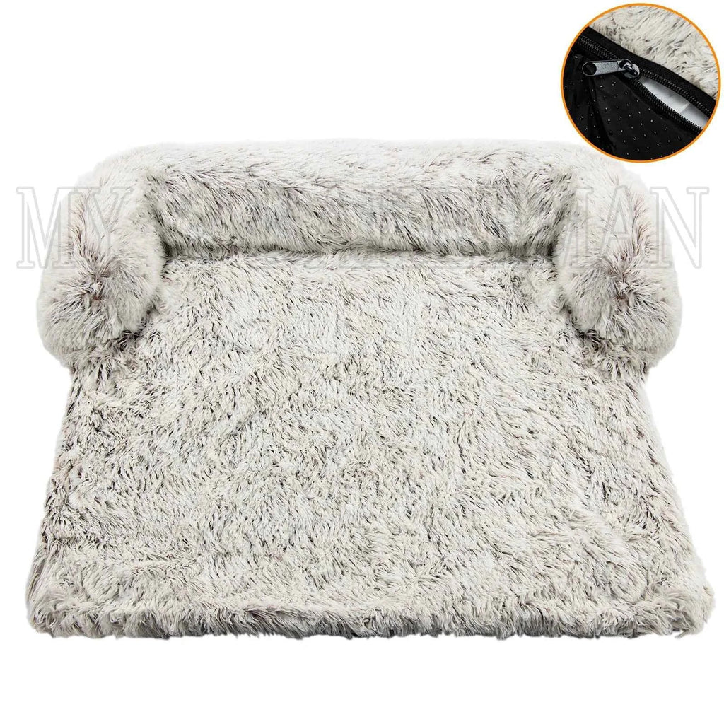 Plush Suede & Faux Fur Pet Mat with Waterproof Lining