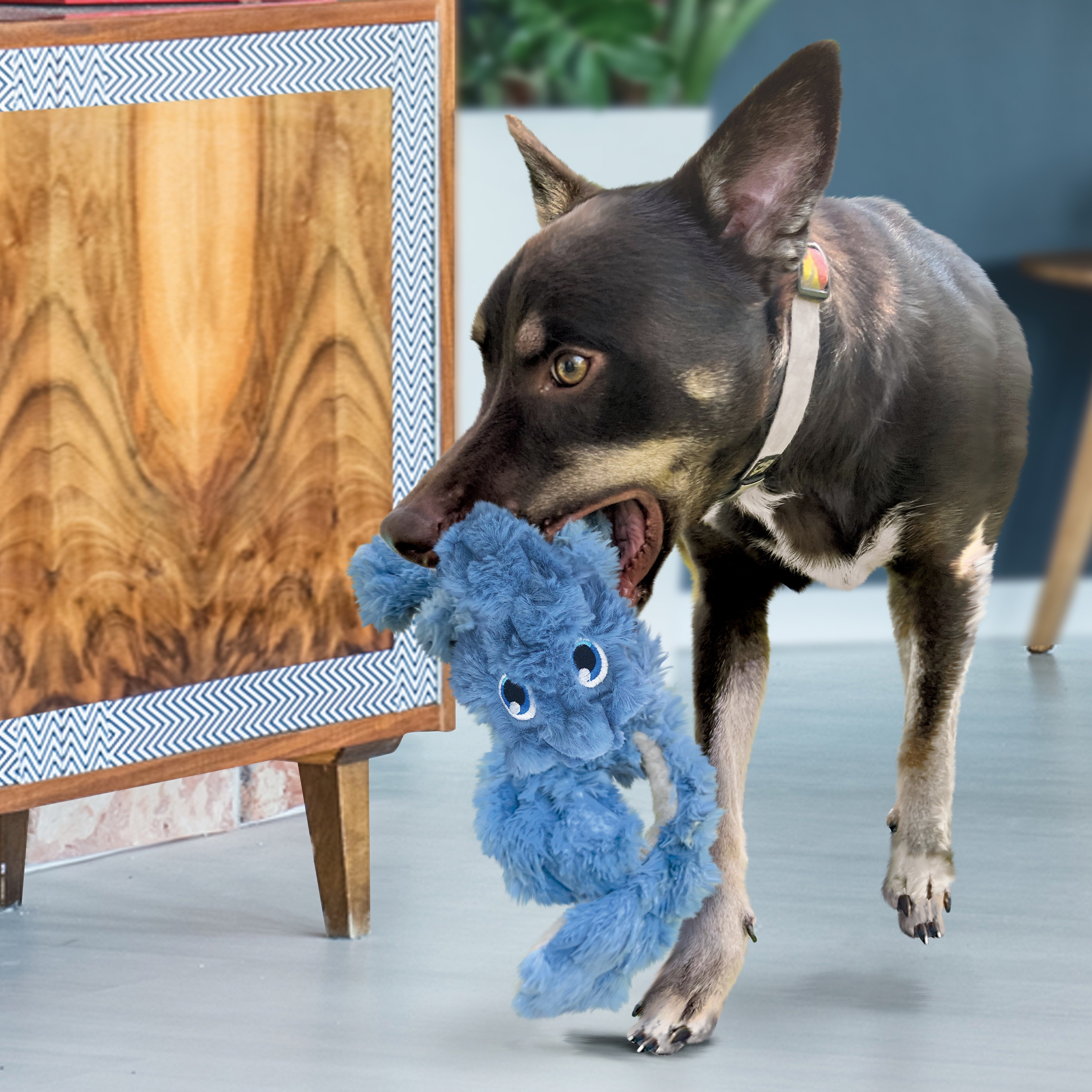 KONG Scrumplez Critter Plush Dog Toy with Sliding Ears