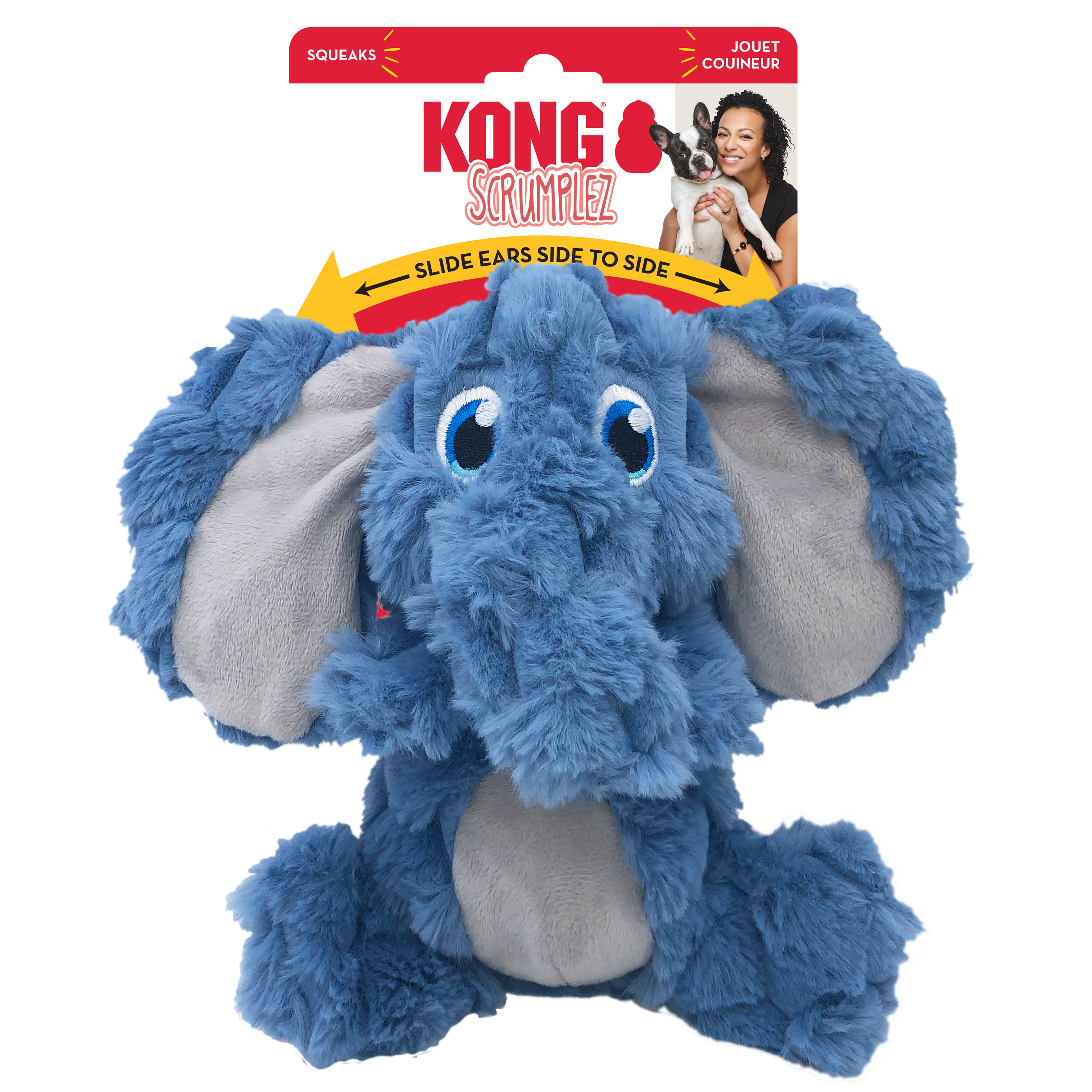 KONG Scrumplez Critter Plush Dog Toy with Sliding Ears