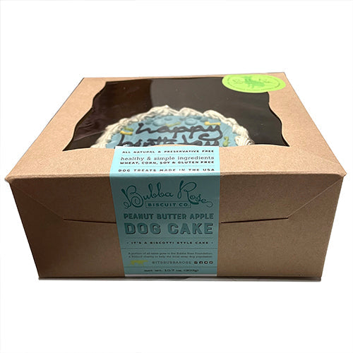 Peanut Butter Apple Dog Birthday Cake with Candle, Serves 4 Medium Dogs