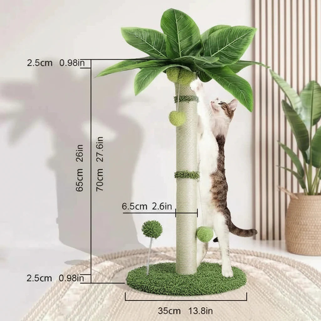 Cat Scratching Post Tree with Toys, 65cm