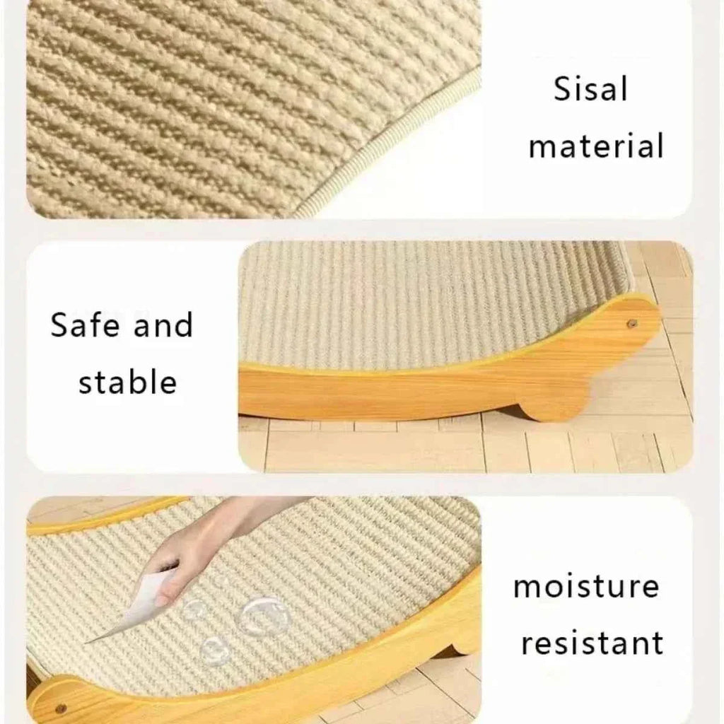 Wooden Cat Scratching Pad Bed with Detachable Design