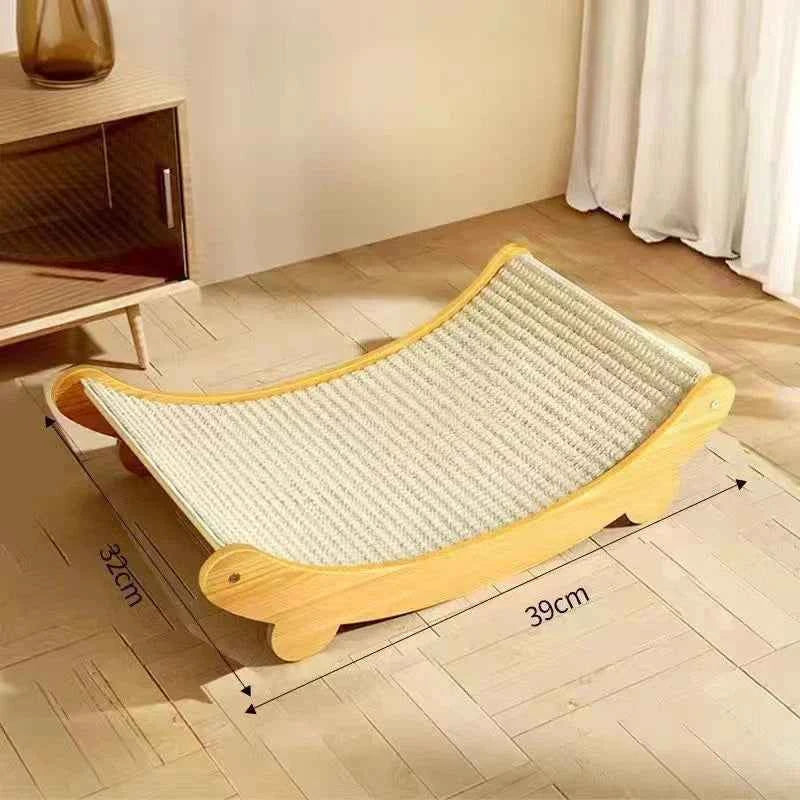 Wooden Cat Scratching Pad Bed with Detachable Design