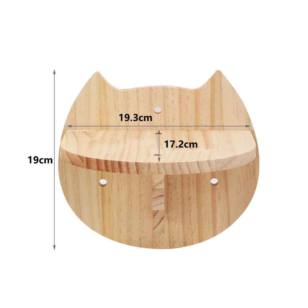 Wall-Mounted Cat Climbing Rope with Solid Wood and Sisal