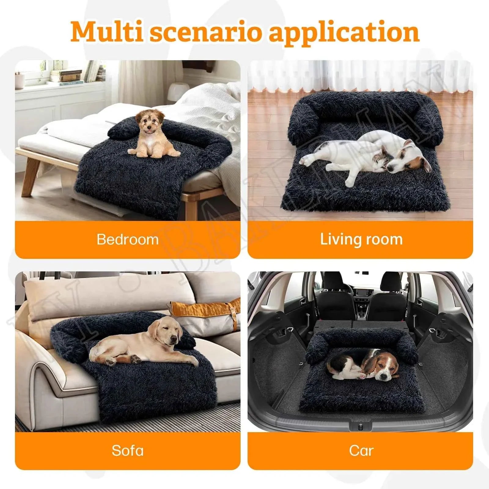Plush Suede & Faux Fur Pet Mat with Waterproof Lining