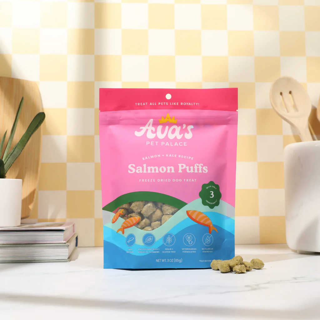 Ava's Pet Palace Salmon Puffs Dog Treats, 3 oz