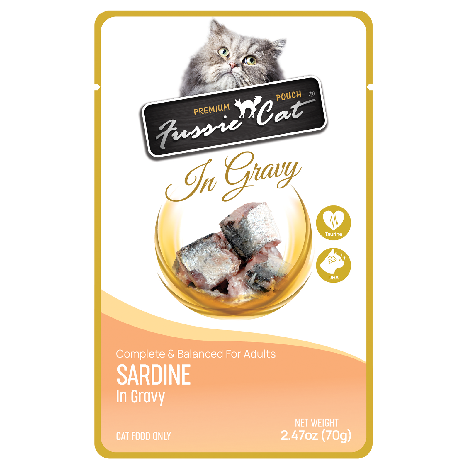 Fussie Cat Sardine in Gravy Premium Pouch for Adult Cats