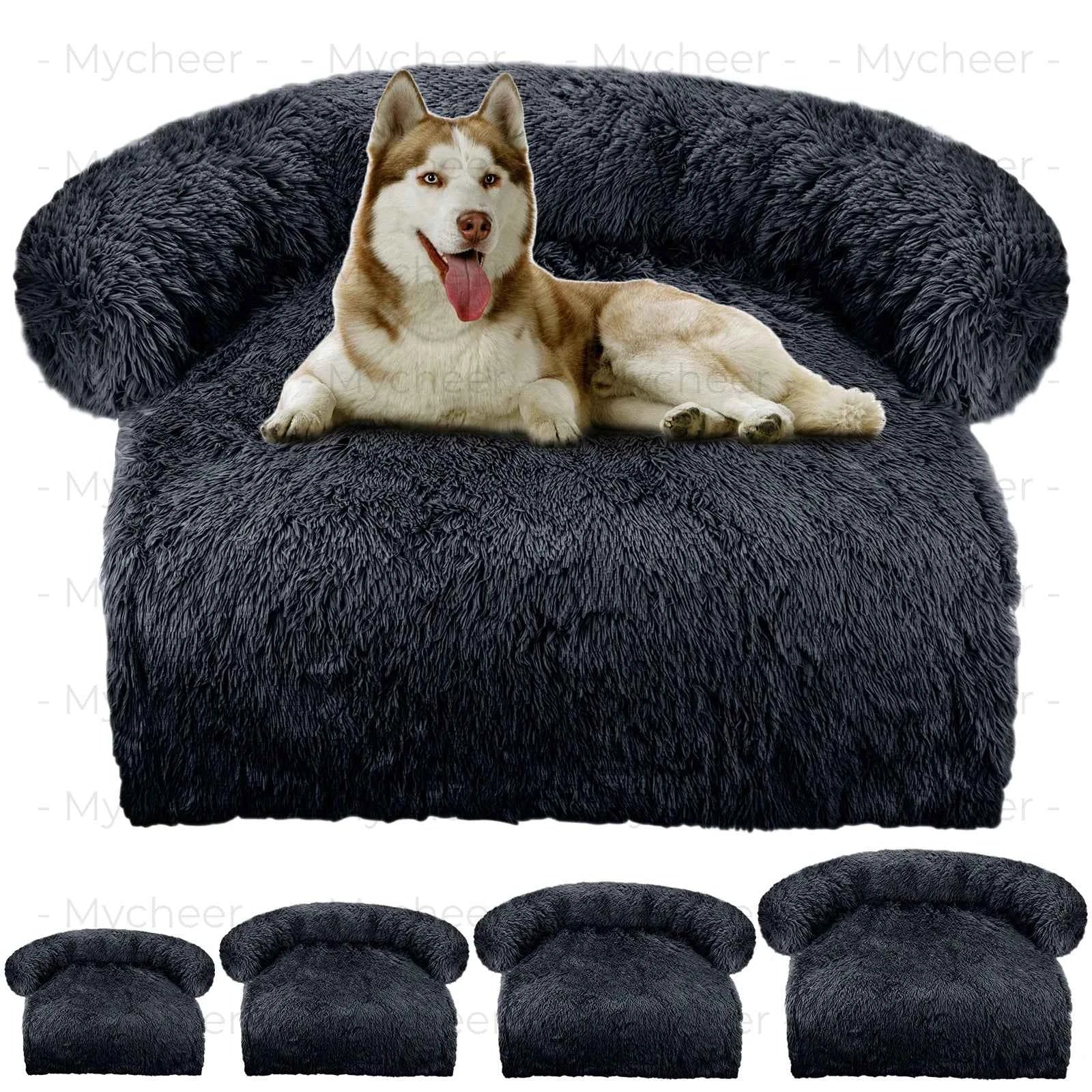 Plush Suede & Faux Fur Pet Mat with Waterproof Lining