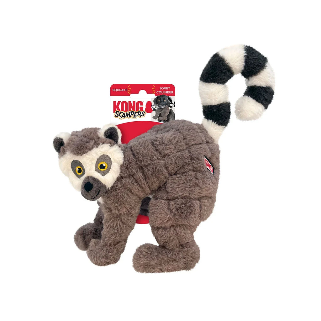 KONG Scampers Wildlife Plush Dog Toy with Squeaker