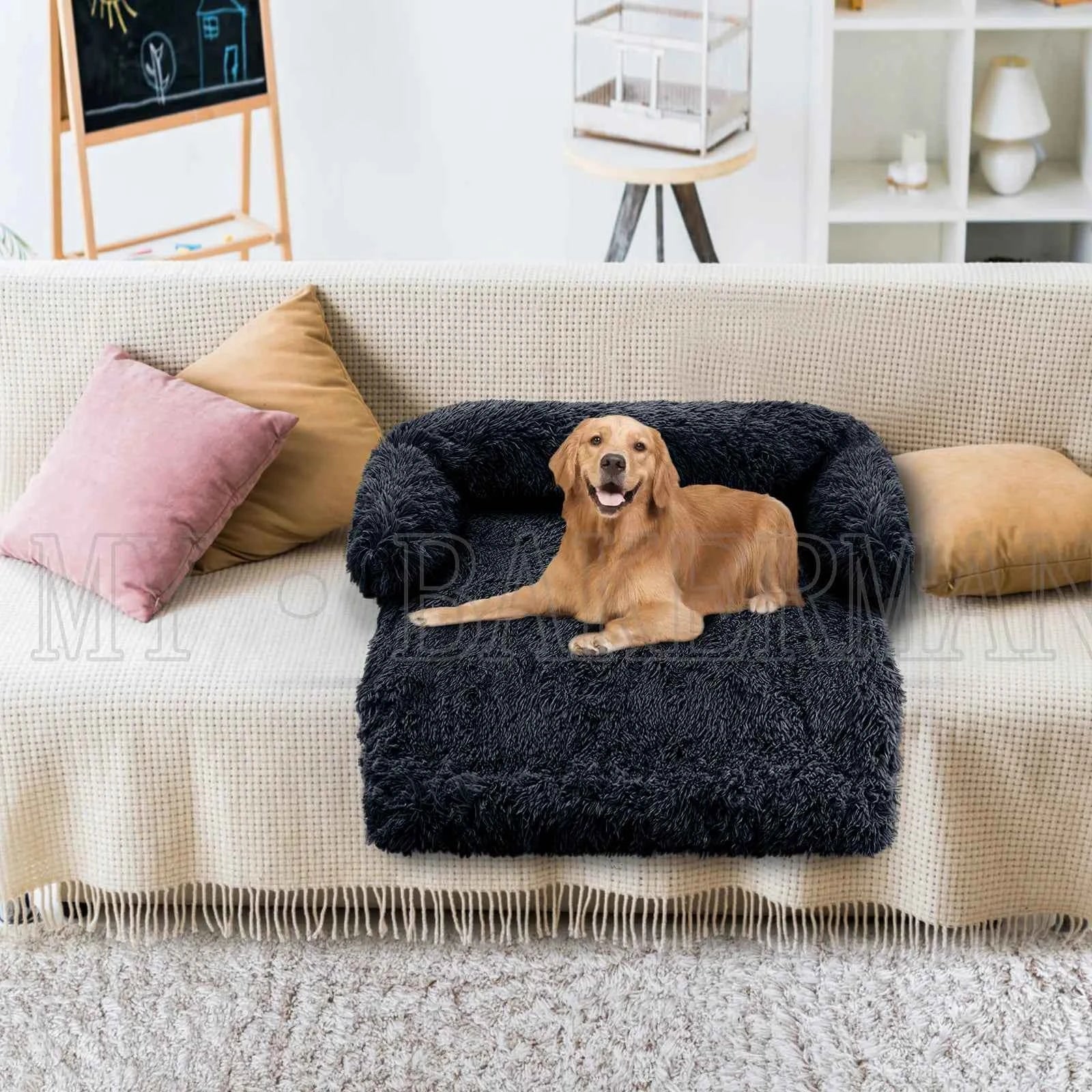 Plush Suede & Faux Fur Pet Mat with Waterproof Lining