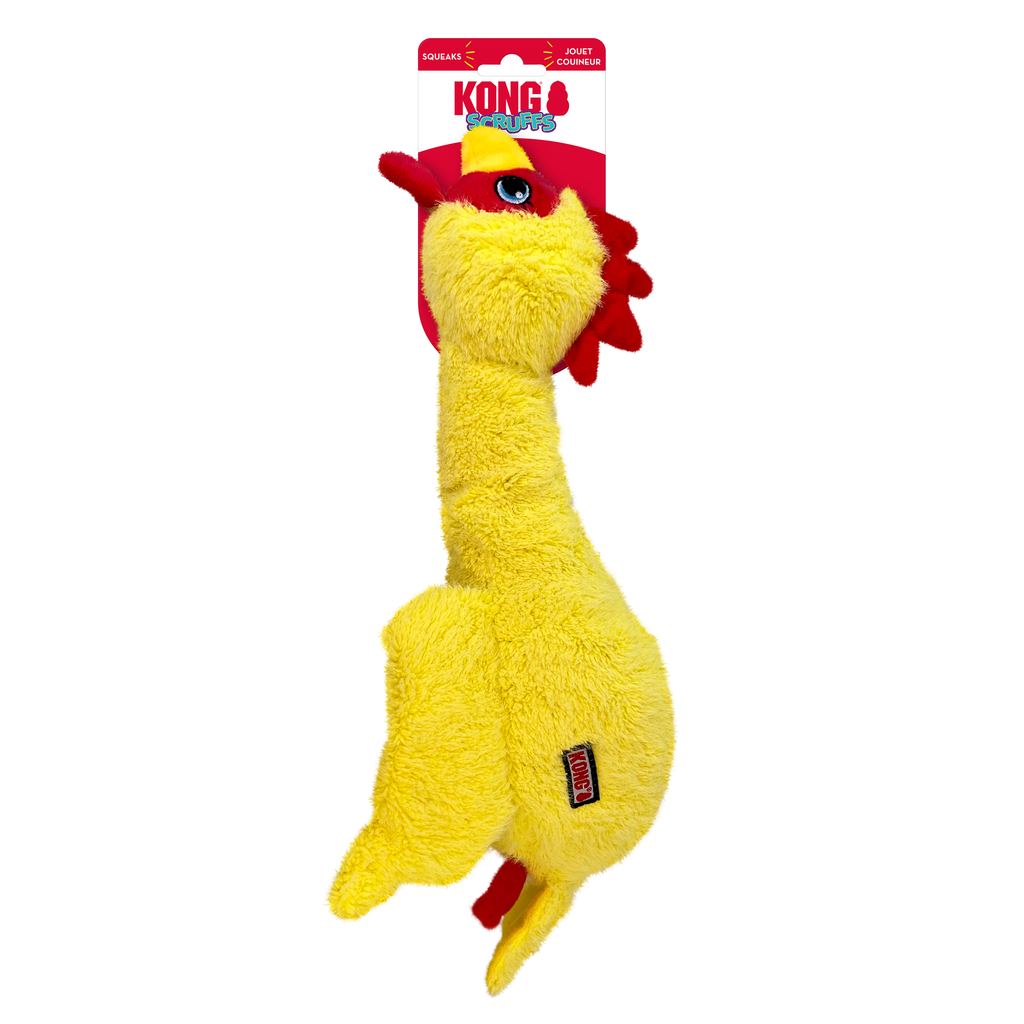 KONG Scruffs Plush Dog Toy with Elongated Neck and Squeaker