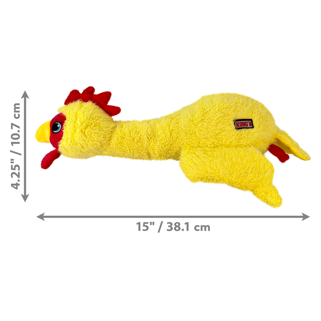 KONG Scruffs Plush Dog Toy with Elongated Neck and Squeaker