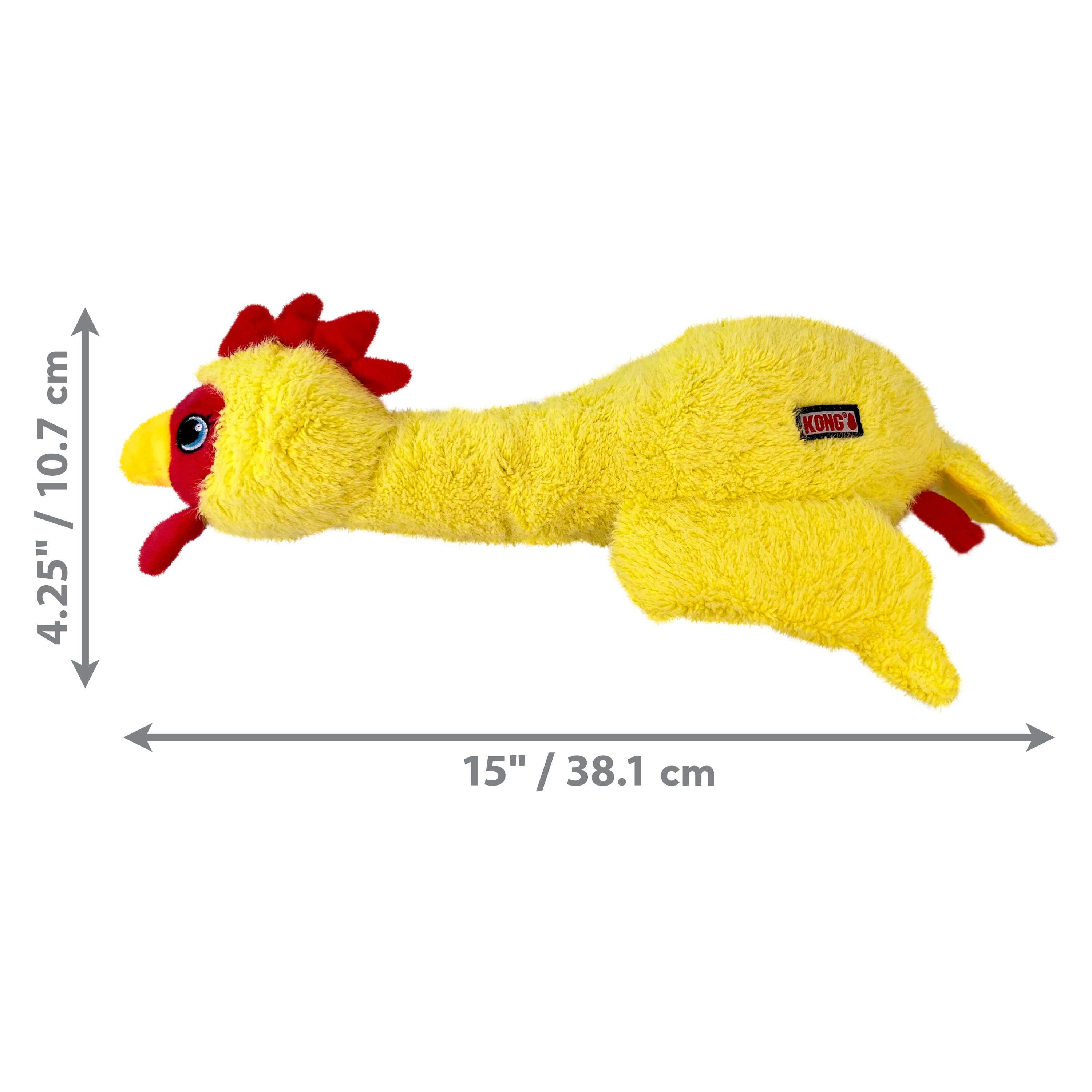 KONG Scruffs Plush Dog Toy with Elongated Neck and Squeaker
