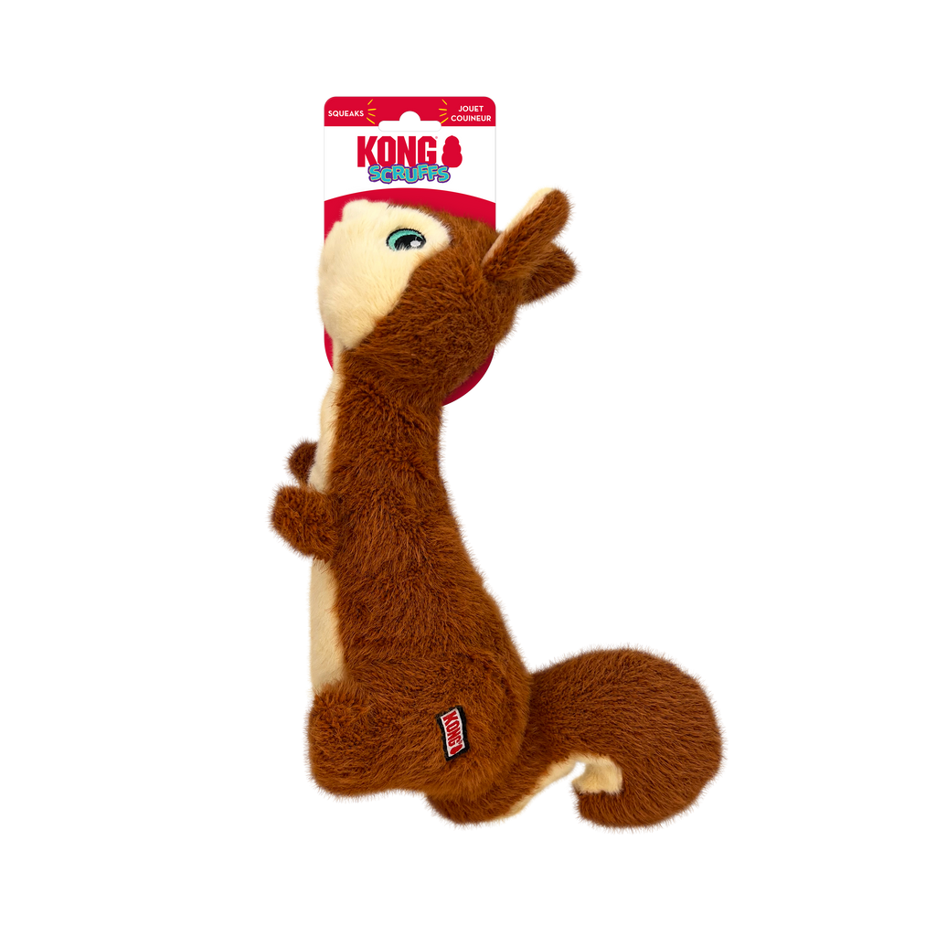 KONG Scruffs Plush Dog Toy with Long Neck and Squeaker
