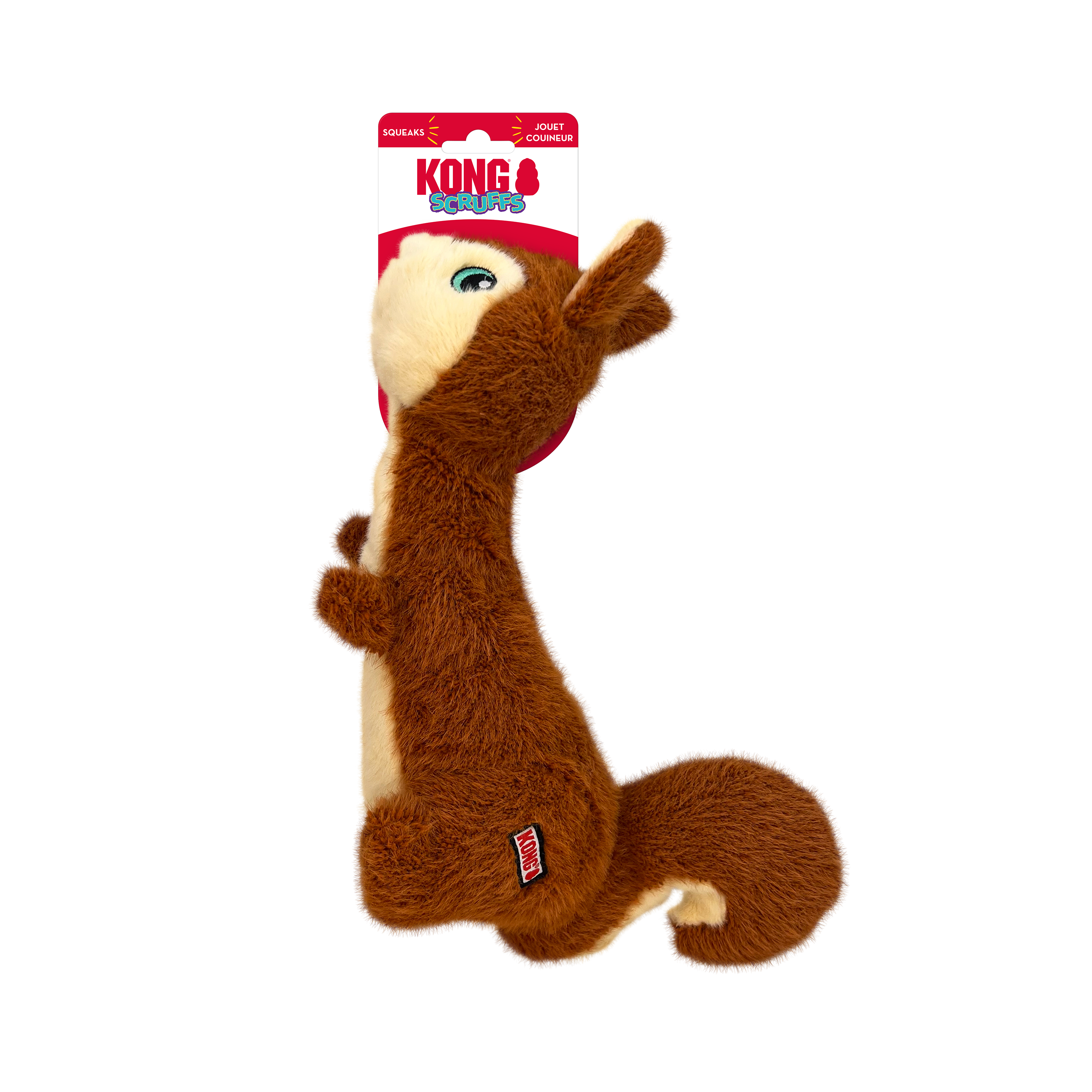 KONG Scruffs Plush Dog Toy with Long Neck and Squeaker