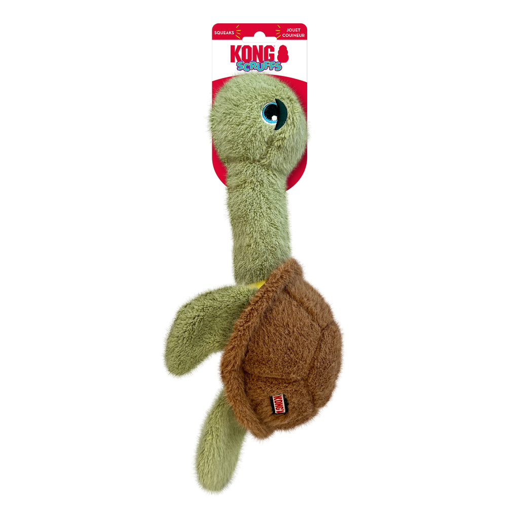 KONG Scruffs Plush Dog Toy with Long Neck and Squeaker