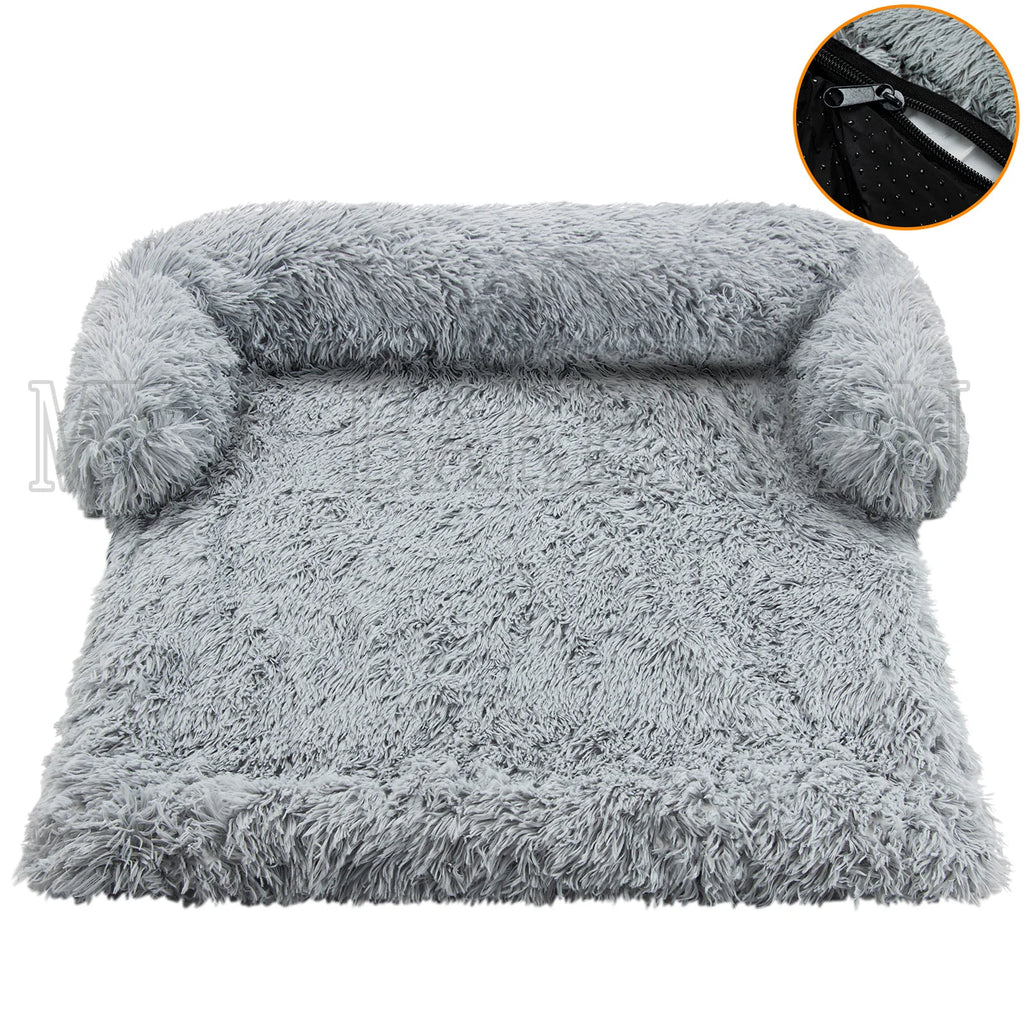 Plush Suede & Faux Fur Pet Mat with Waterproof Lining