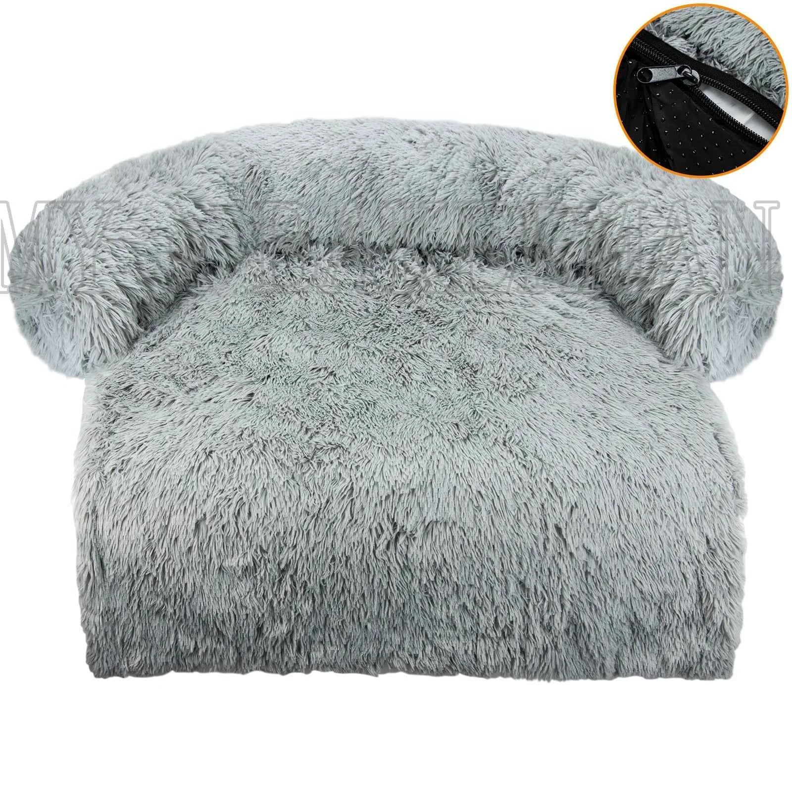 Plush Suede & Faux Fur Pet Mat with Waterproof Lining