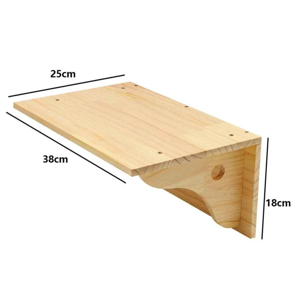 Wall-Mounted Cat Climbing Rope with Solid Wood and Sisal