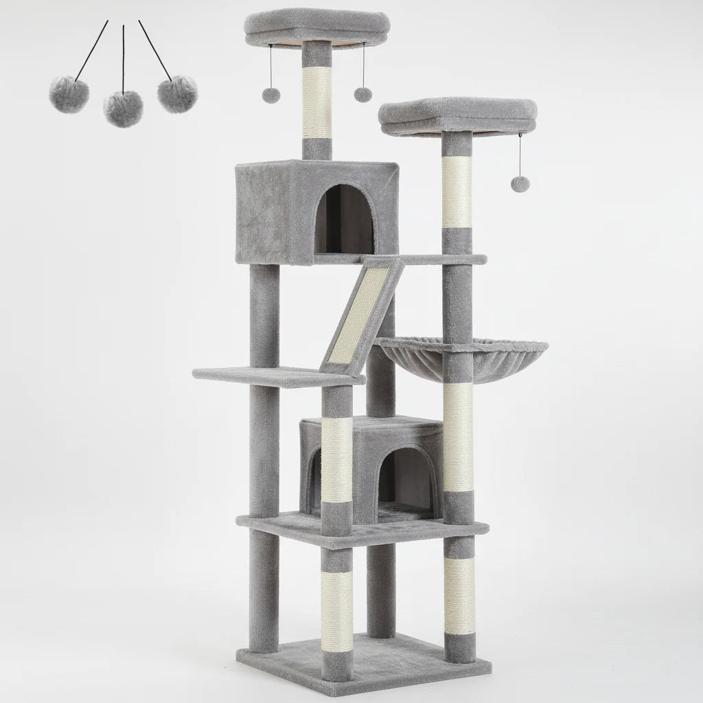 Extra Tall Multi-Level Cat Tree for Multiple Cats, 5+ Tiers