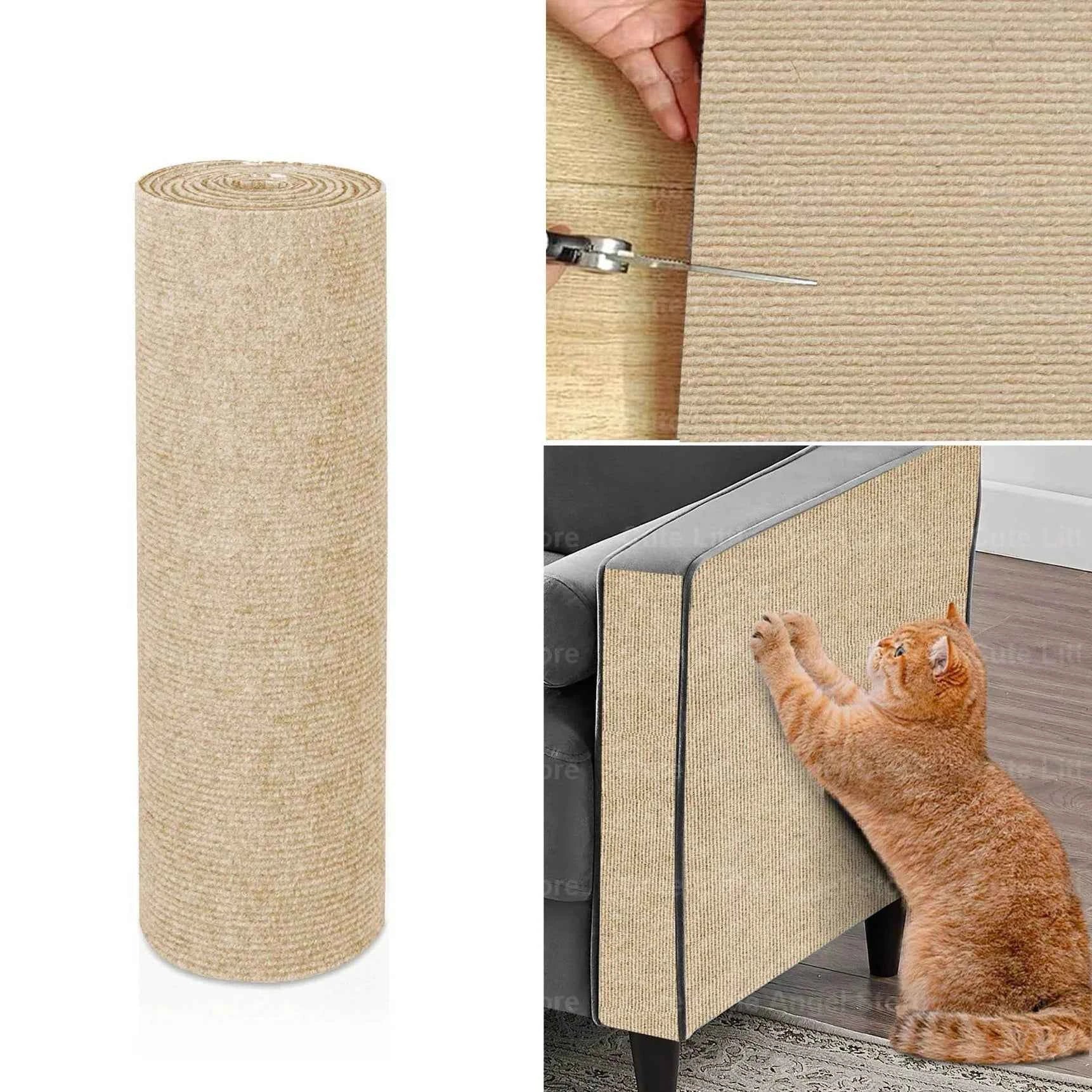 Self-Adhesive Cat Scratch Mat for Furniture Protection