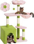 Large Cat Tree with 2-Door Condo, Floral Perch & Hammock