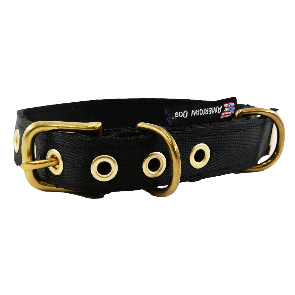 Seatbelt Dog Collar – Automotive-Grade Webbing, Brass Hardware