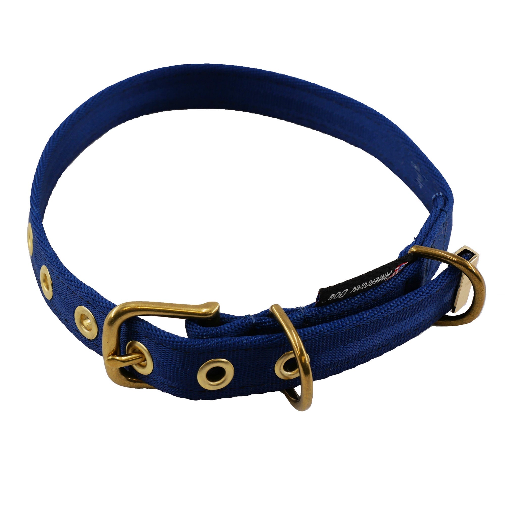 Seatbelt Dog Collar – Automotive-Grade Webbing, Brass Hardware