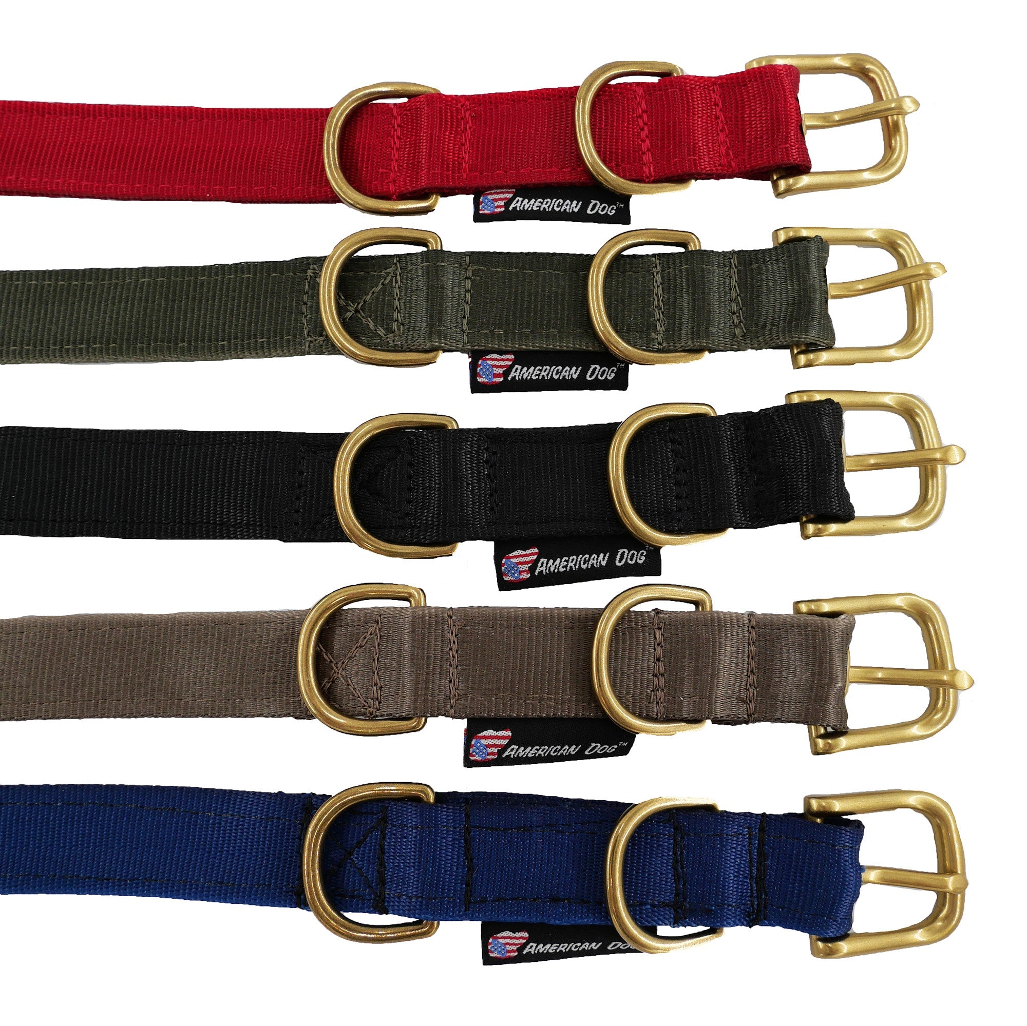 Seatbelt Dog Collar – Automotive-Grade Webbing, Brass Hardware