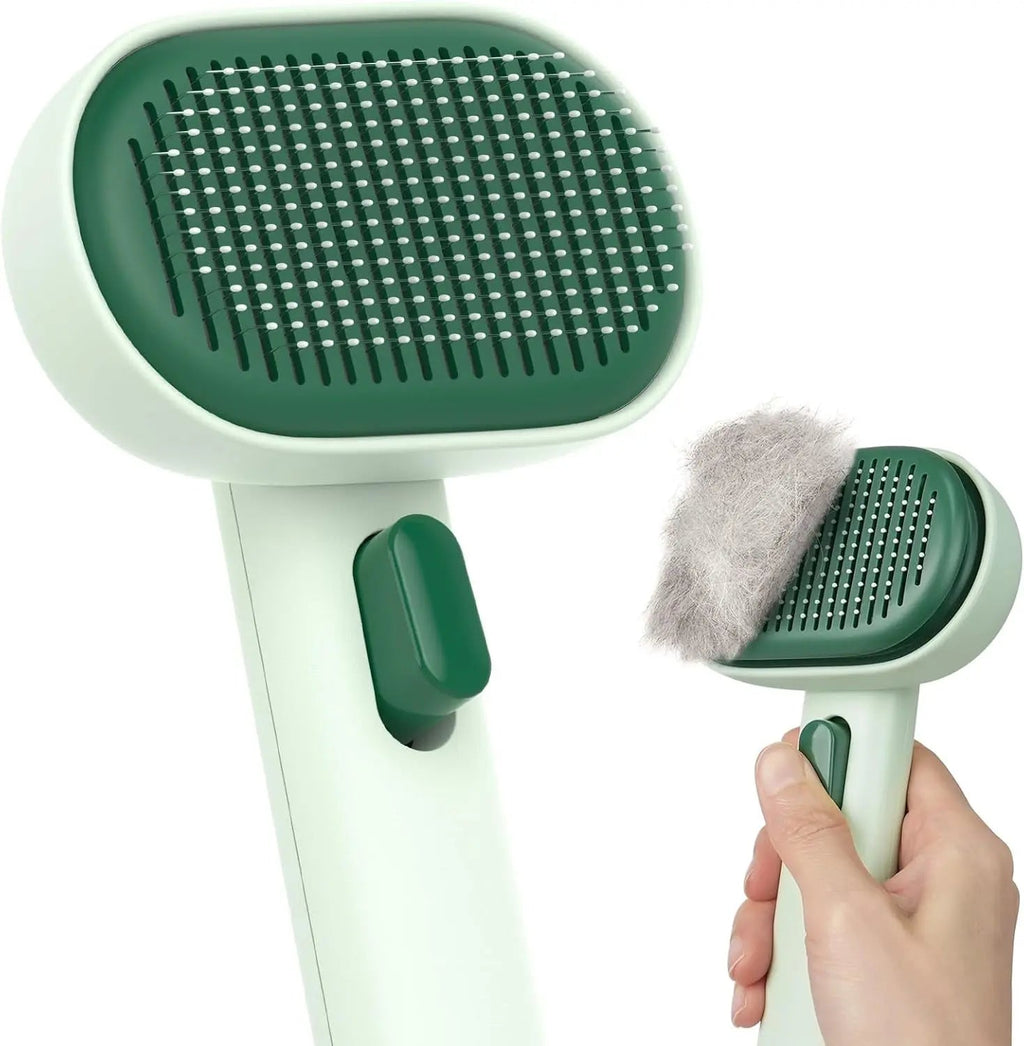 Self Cleaning Cat Brush for Shedding & Massage Short Long Hair Grooming