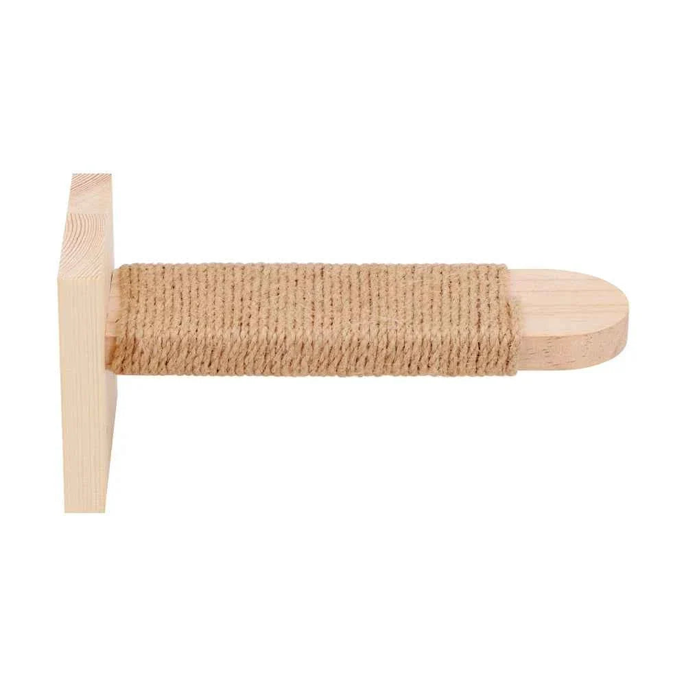Wooden Cat Wall Steps with Sisal Scratching Post