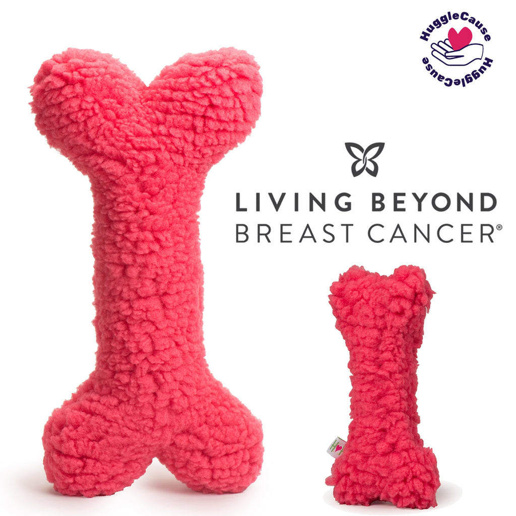 HuggleFleece Pink Bone Dog Toy – Limited Edition, Two Sizes