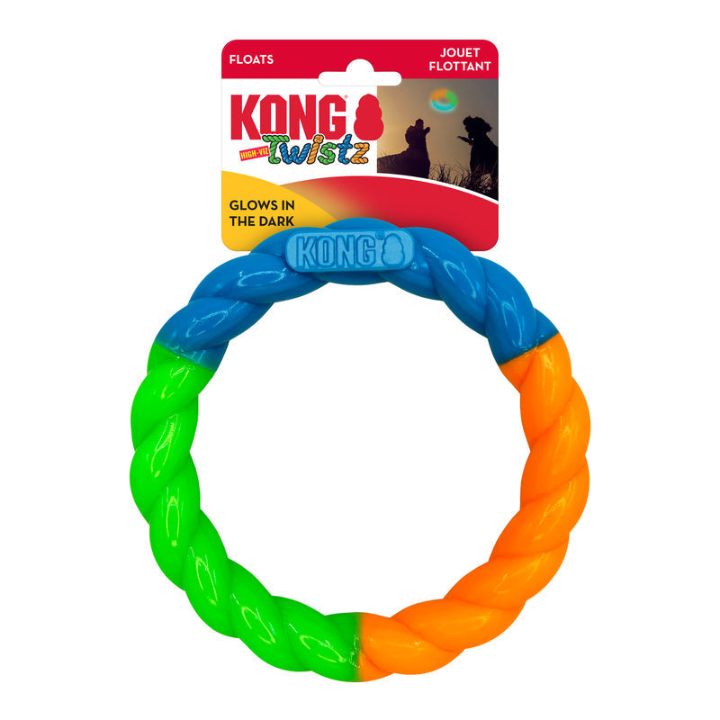 KONG Twistz High-Viz Glow-in-the-Dark Dog Ring Toy