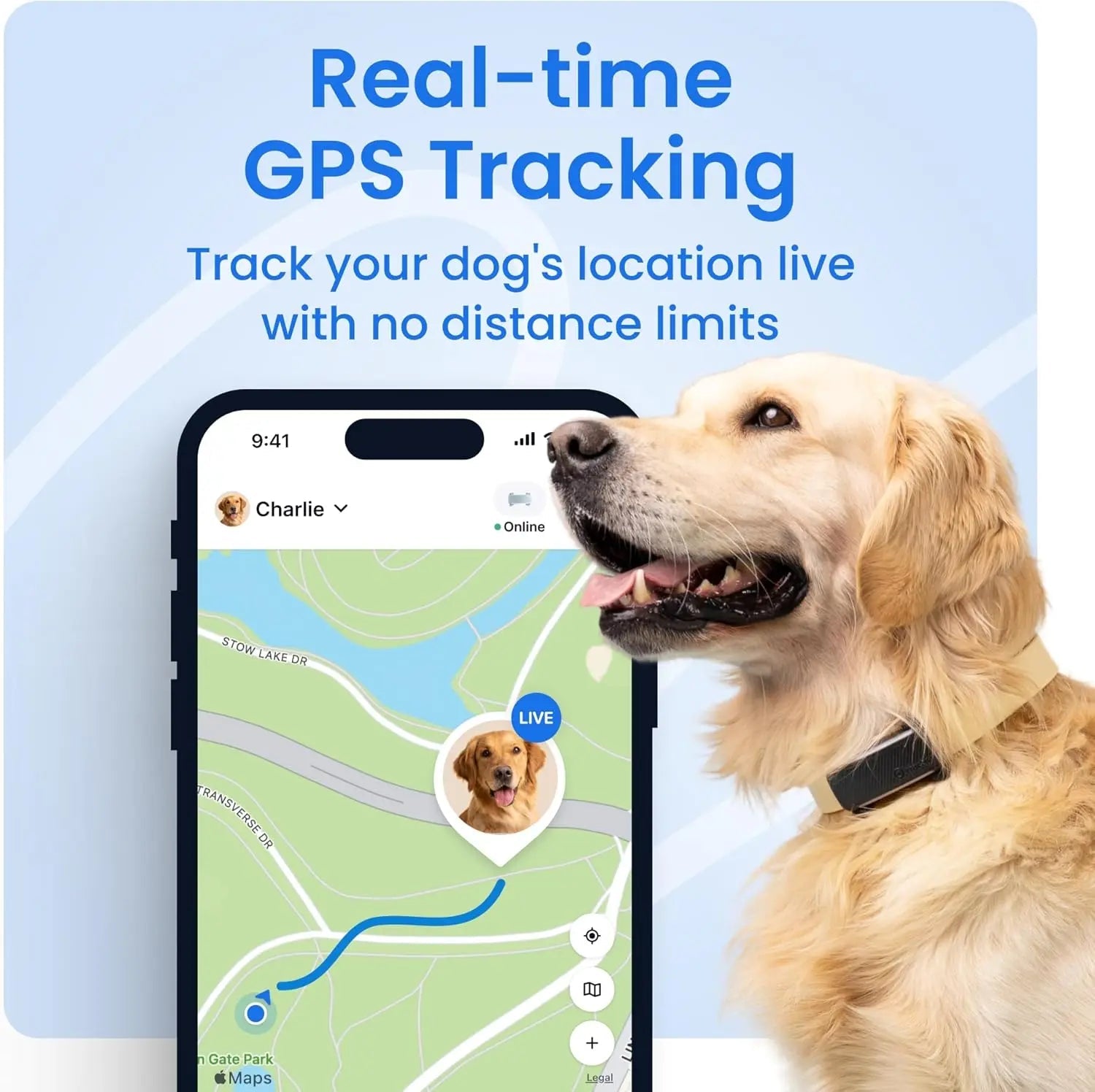 Smart GPS Dog Tracker with Health Monitoring – Black, for Dogs 8 lbs+